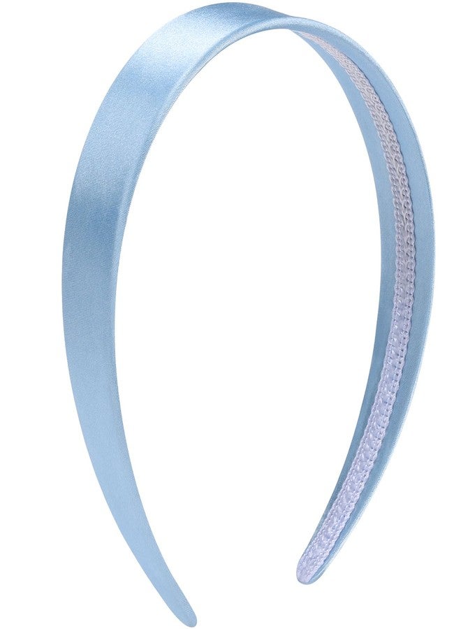 WantGor 1.6 Inch Wide Headbands Silk Satin Plain Headband for Women, Non Slip Solid Hair Bands Hair Accessories Cosplay DIY Holiday Head Band (Blue, Large) - Image 2